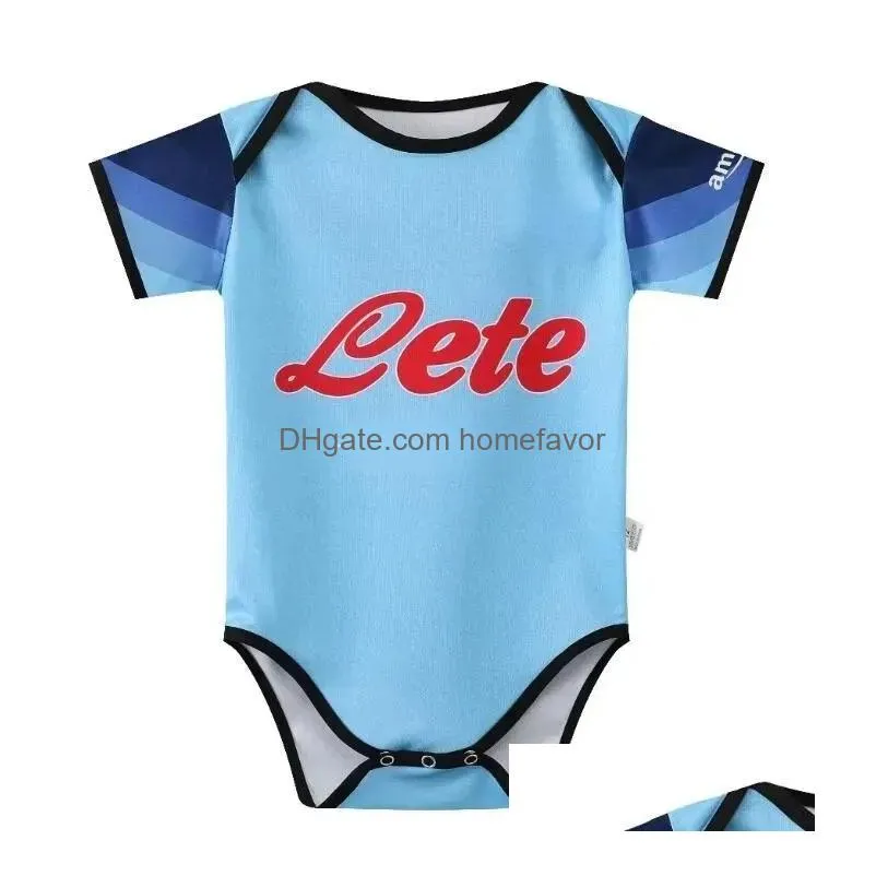 23 24 baby football kit barcelona home football childrens kit world cup kit crawling shirt for girls and boys 9-18 months