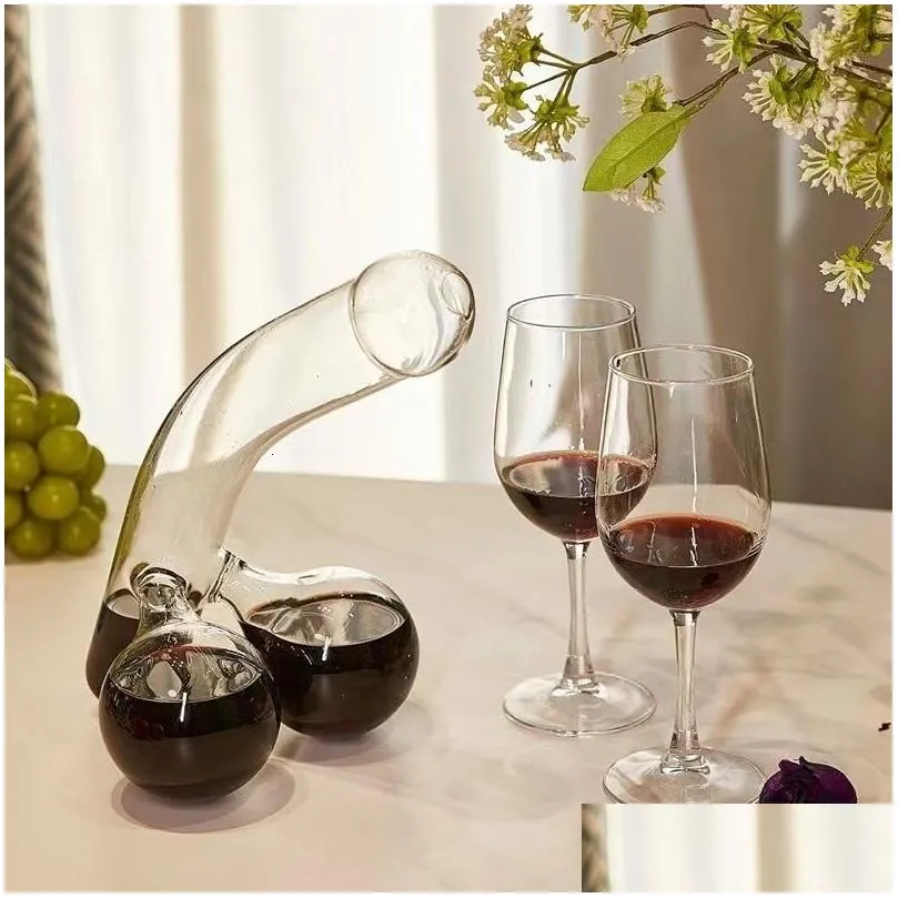 Wine Glasses Unique Whisky Decanter Funny Liquor Creative Glass Container Scotch Tequila Brandy Rum Bourbon Dispenser Bar Accessories