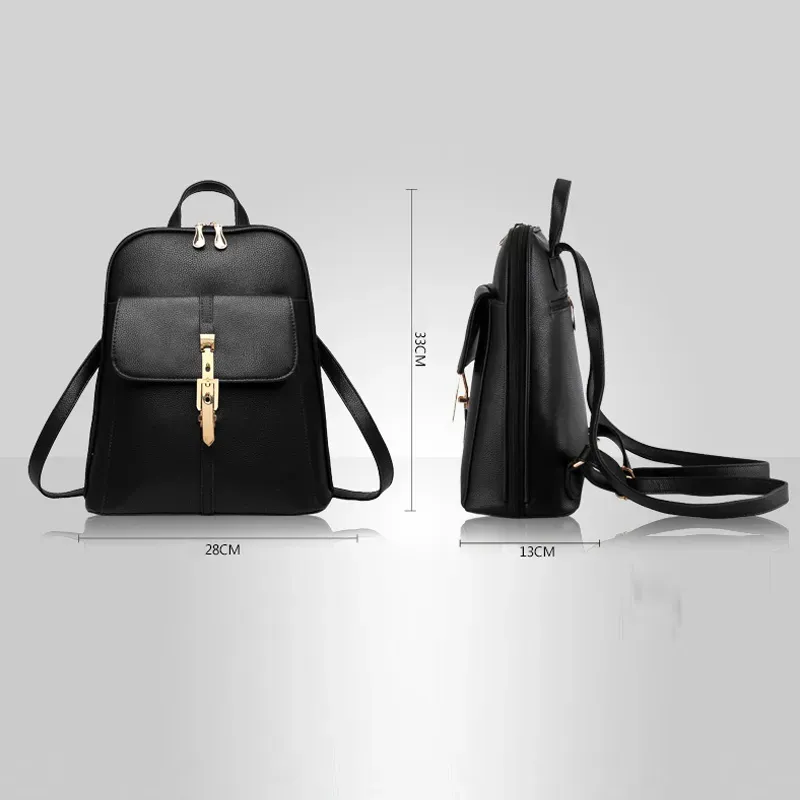 HBP high quality Soft leather Women Backpacks Large Capacity School Bags For Girl ShoulderBag Lady Bag Travel Backpack DarkBlue