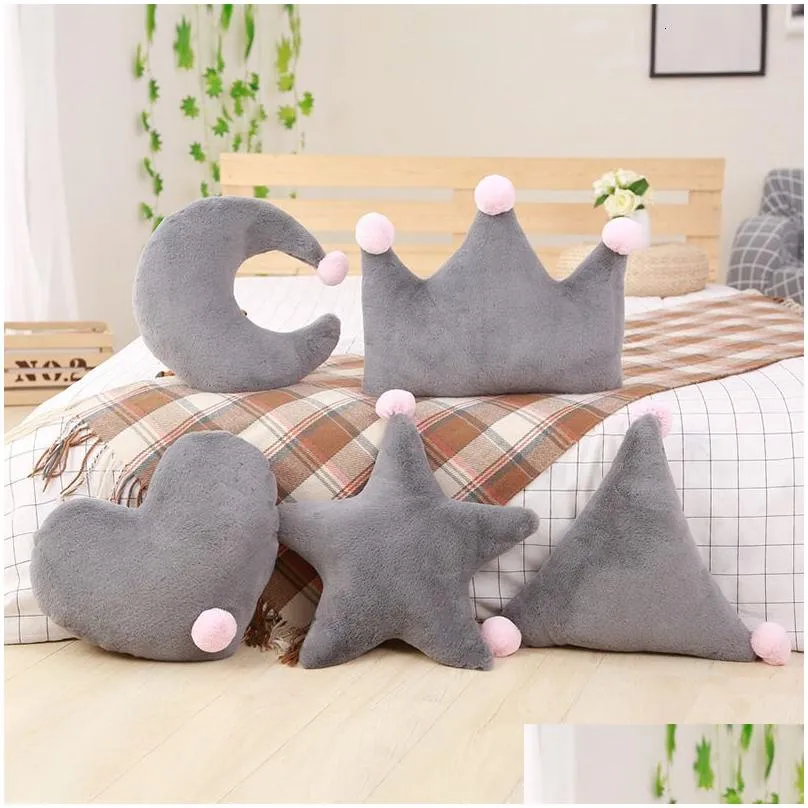 plush pillows cushions baby plush toy cartoon crown shape pillow pink cushion gift birthday party room decoration boy girls sleeping bedding pillows