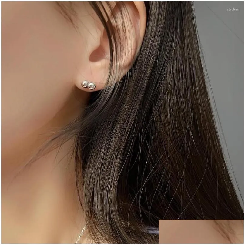 Stud Earrings Pure 925 Sterling Silver Ball For Children Girls Kids Baby Jewelry Small Solid Women