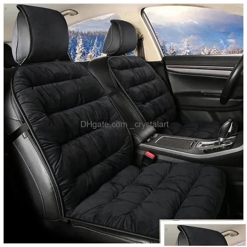 Car Seat Covers Car Seat Ers Ers 5 Colors P Winter Warm Cushion Soft Non-Slip Pad Thick Veet Er Motive Interior Accessory Drop Deliver