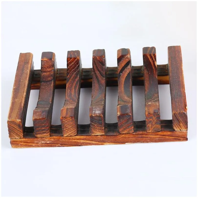 natural wooden bamboo soap dish tray holder storage soap rack plate box container for bath shower plate