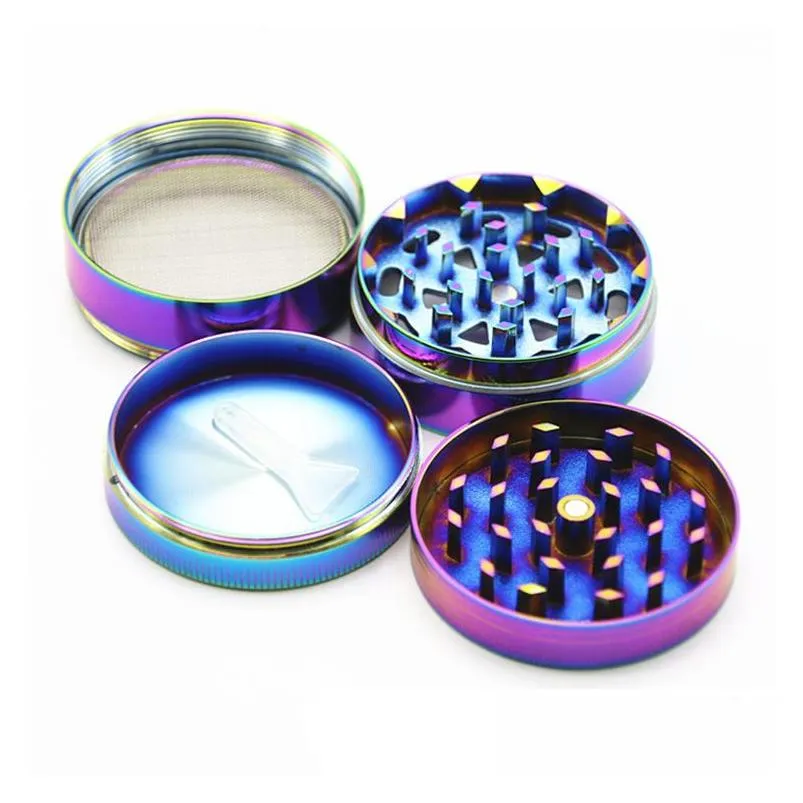 rainbow smoking metal herb grinder 4 layer zinc alloy detachable tobacco grinders for smoking accessories