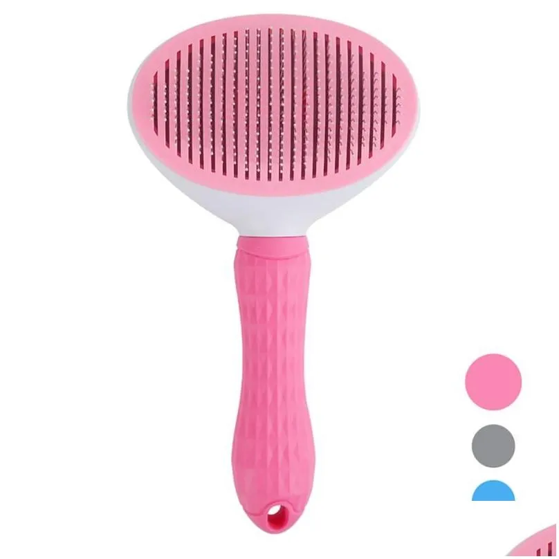 Self Cleaning Slicker Brush For Dog Cat Pet Shedding Comb Remover Brosse Grooming Tool Massages Particle