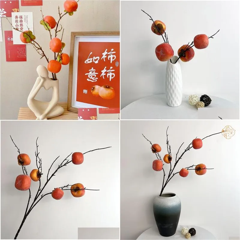 Decorative Flowers Artificial flowers persimmon flower for family parties Wedding