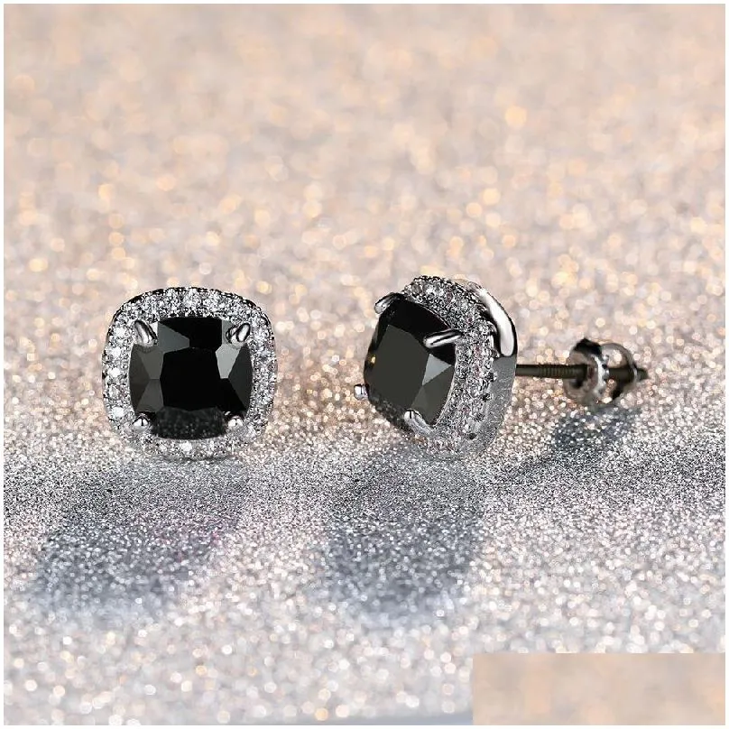 Hotsale Earrings Studs for Men Women Earrings Gold Plated Bling CZ Diamond Stone Stud Earrings for Men Women Nice Gift