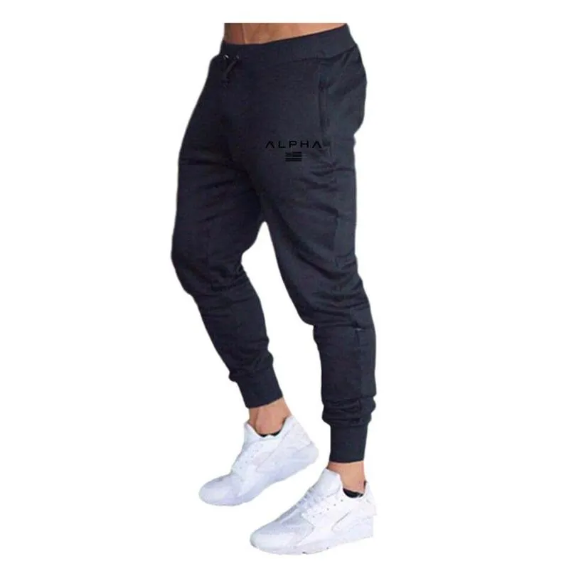 mens designer joggers Gyms Men`s Pants Casual Elastic Muscle cotton Men s Fitness Workout skinny Sweatpants Trousers Jogger Bodybuilding