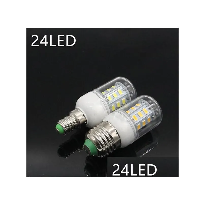 Led Bulbs E27 E14 24W Smd5730 Lamp 7W 12W 15W 18W 220V 110V Corn Lights Bbs Chandelier 36 48 56 69 72 Leds Drop Delivery Lighting Tube Dhzga