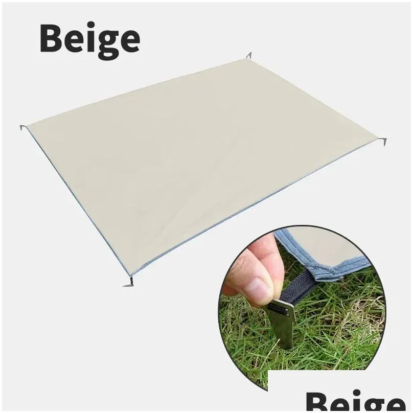 Mat Waterproof Camping Mat with Pegs Tent Footprint Outdoor Picnic Blanket Large Ultralight Portable Pocket Travel Mat Beach Mat