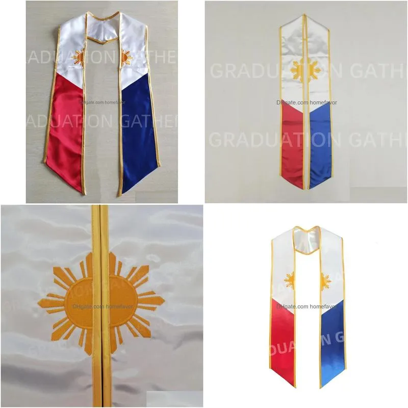 philippines graduation stole bachelor gown accessory embroidery filipino graduation sash 231227