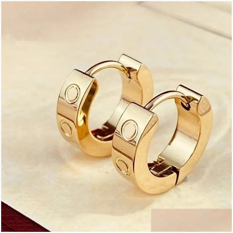 Designer Earrings for Men Women Luxury Earrings Gold Diamond Titanium Steel Stud Earrings Designer Jewlery for Women Love Gift