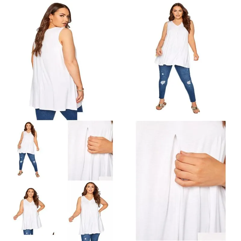 plus Size Elegant Fi Summer Sleevel Swing Vest Blouse Women White Tunic Pleated Flare shirt Large Size Tank Tops 7XL 8XL p0uO#