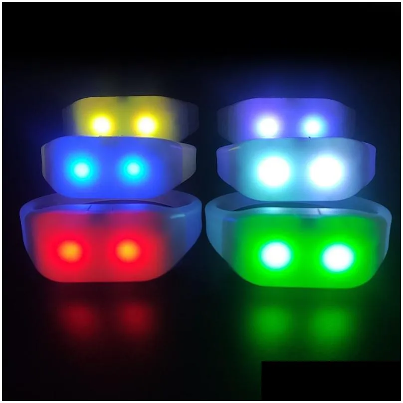 15 Color Remote Control LED Silicone Bracelets Wristband RGB Color Changing With 41Keys 400 Meters 8 Area Remote Control Luminous Wristbands For Clubs Concerts