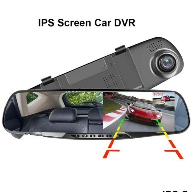 Car dvr Rearview Mirror 1080P Dual Lens Driving Video Recorder Rearview Dash Camera 4.3/2.8inch Car Electronics Accessories