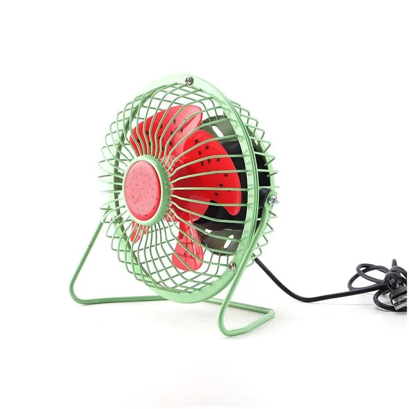 wholesale Mini Watermelon Fan Aluminum Small Desk USB 4 Blades Cooler Cooling Fan 4inch