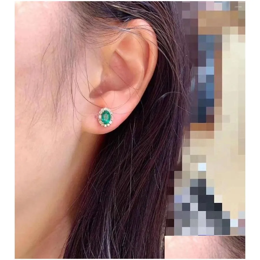 Stud Earrings KJJEAXCMY Fine Jewelry 925 Silver Natural Emerald Girl Noble Selling Ear Support Test Chinese Style