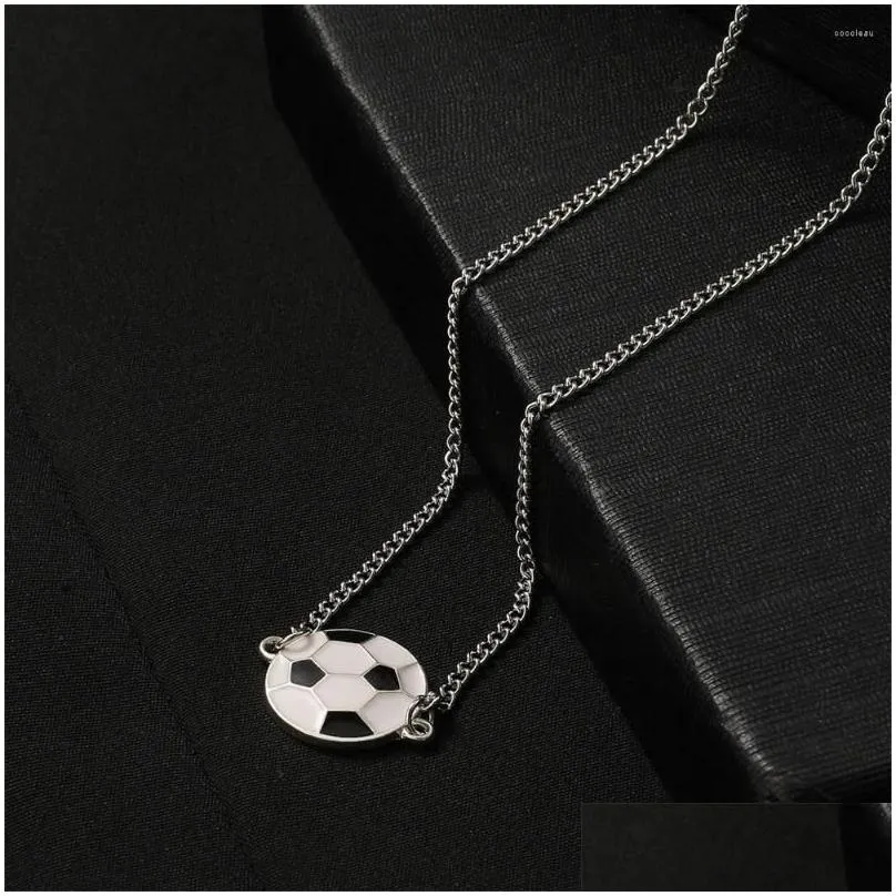 Pendant Necklaces Simple Football Necklace For Women Fashion Black White Charm Choker DIY Jewelry Accessories Party Gift 2023