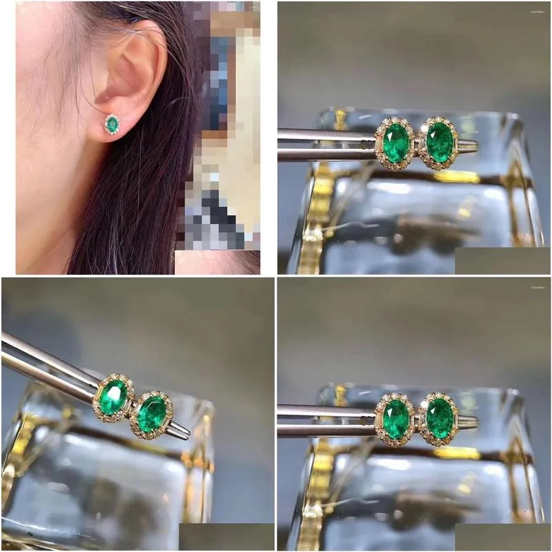Stud Earrings KJJEAXCMY Fine Jewelry 925 Silver Natural Emerald Girl Noble Selling Ear Support Test Chinese Style