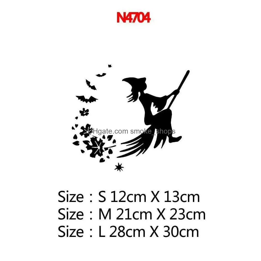 diy halloween witch flying on broom car stickers window decor witch decal vinyl art car body waterproof auto sticker