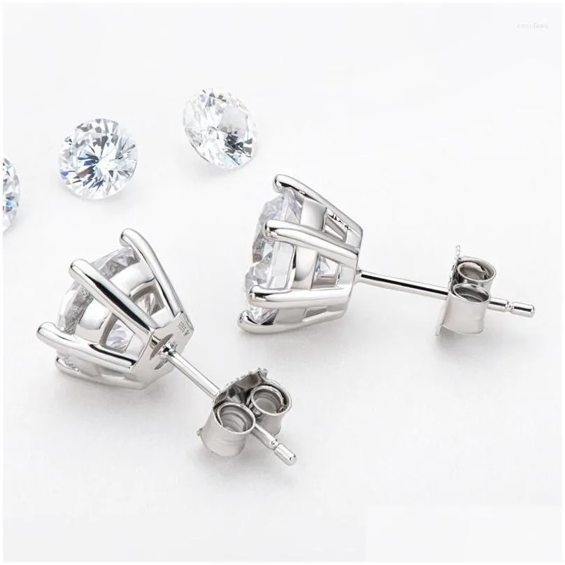 Stud Earrings Real 0.5ct 1ct Moissanite GRA Certification 925 Sterling Silver Gold For Women Wedding Fine Jewelry