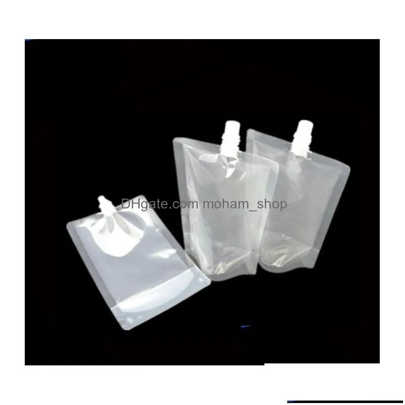 other kitchen dining bar 500pcs 250-500ml stand-up plastic drink packaging bag spout pouch for beverage liquid juice milk coffee ba