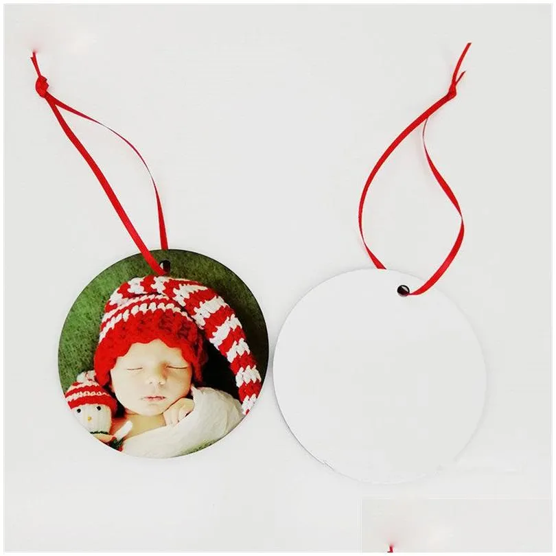 sublimation mdf round square snow christmas ornaments decorations transfer printing diy blank consumable xmas gifts AHF16897092752