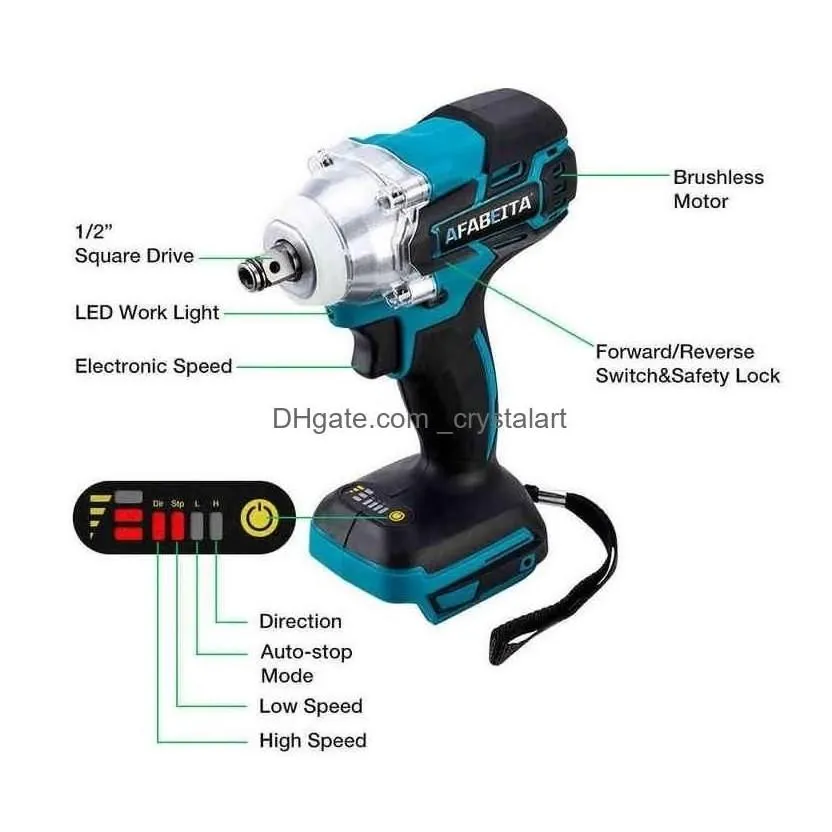 Power Tool Sets 21V Electric Impact Wrench Brushless Wrenchs Cordless With Liion Battery Hand Drill Installation Tools H220510 Drop D