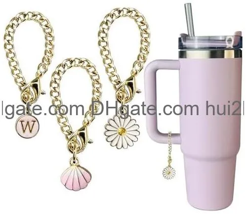 Other Drinkware Letter Charm Accessories For 40Oz Cup Initial Name Id Personalized Handle Tumbler Wll2204 Drop Delivery Home Garden Ki Dhwiv