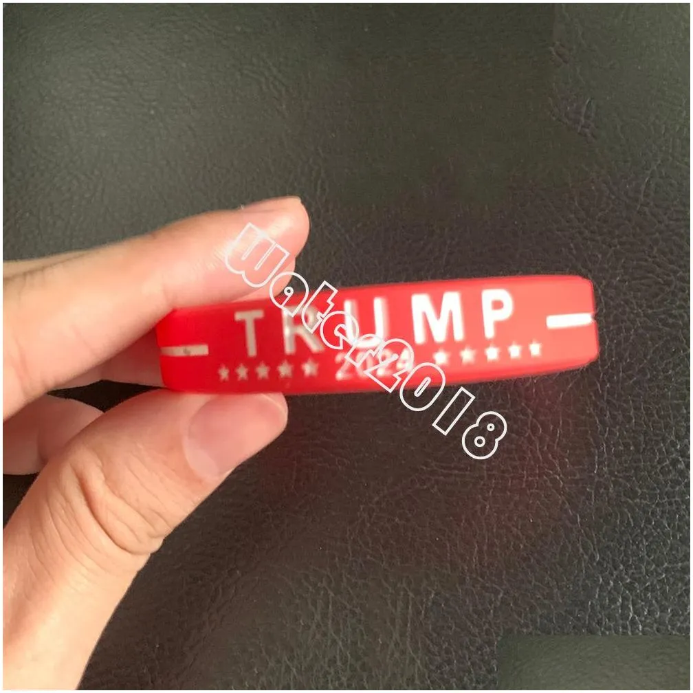Trump 2024 Silicone Bracelet Black Blue Red Wristband Party Favor Save America Again 6 Style