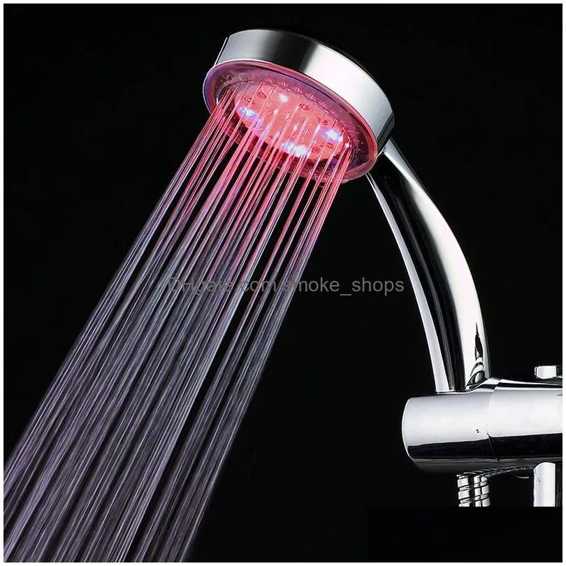  shower head led rainfall shower sprayer automatically color-changing temperature sensor water saving showerhead for bathroom