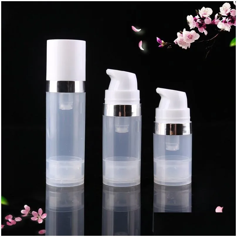 Packing Bottles Wholesale Empty 5Ml 10Ml Airless Clear Vacuum Pump Lotion Bottle With Sier Ring Er Cosmetic Packaging Dh8776 Drop Deli Dhztq