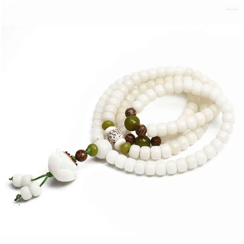 Strand Pendant Ethnic Necklace Emerald Bangles Beads Bracelets Bodhi Bracelet Chinese Style White Jade