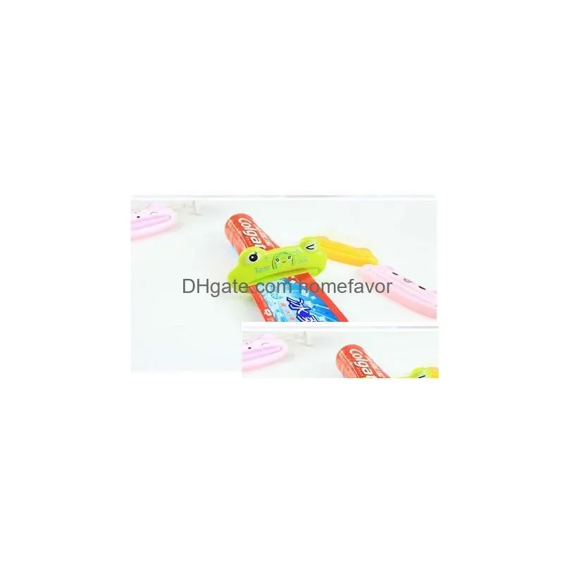 4pcs cartoon animal toothpaste squeezer distributeur dentifrice bath toothbrush holder tools squeezing bathroom set accessories