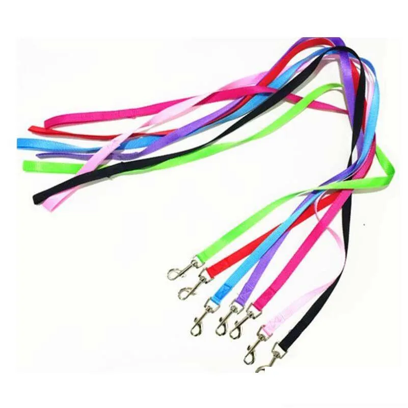 Pets Use Dog Leashes Strong Nylon Leads Rope Candy Color Cute Small Cats Leashes Collars Supplier