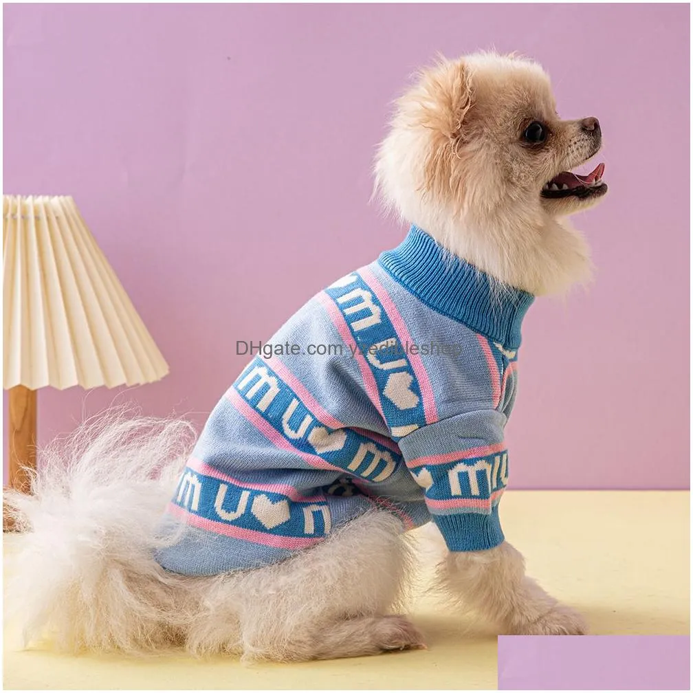trendy brand pet sweater autumn and winter thickened doublelayer cat and dog clothing schnauzer fashion dog clothing