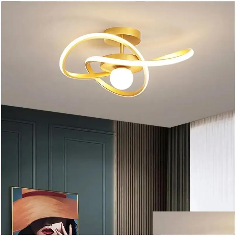 Ceiling Lights Modern LED Chandelier Light For Bedroom Living Dining Room Black Gold Design Nordic Interior Decor Lamp 220V