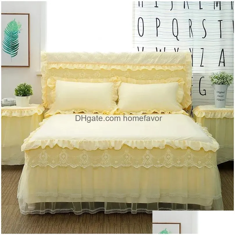 bedspread 1 piece lace bed skirt 2pieces pillowcases bedding set princess bedding bedspreads sheet bed for girl bed cover king/queen size