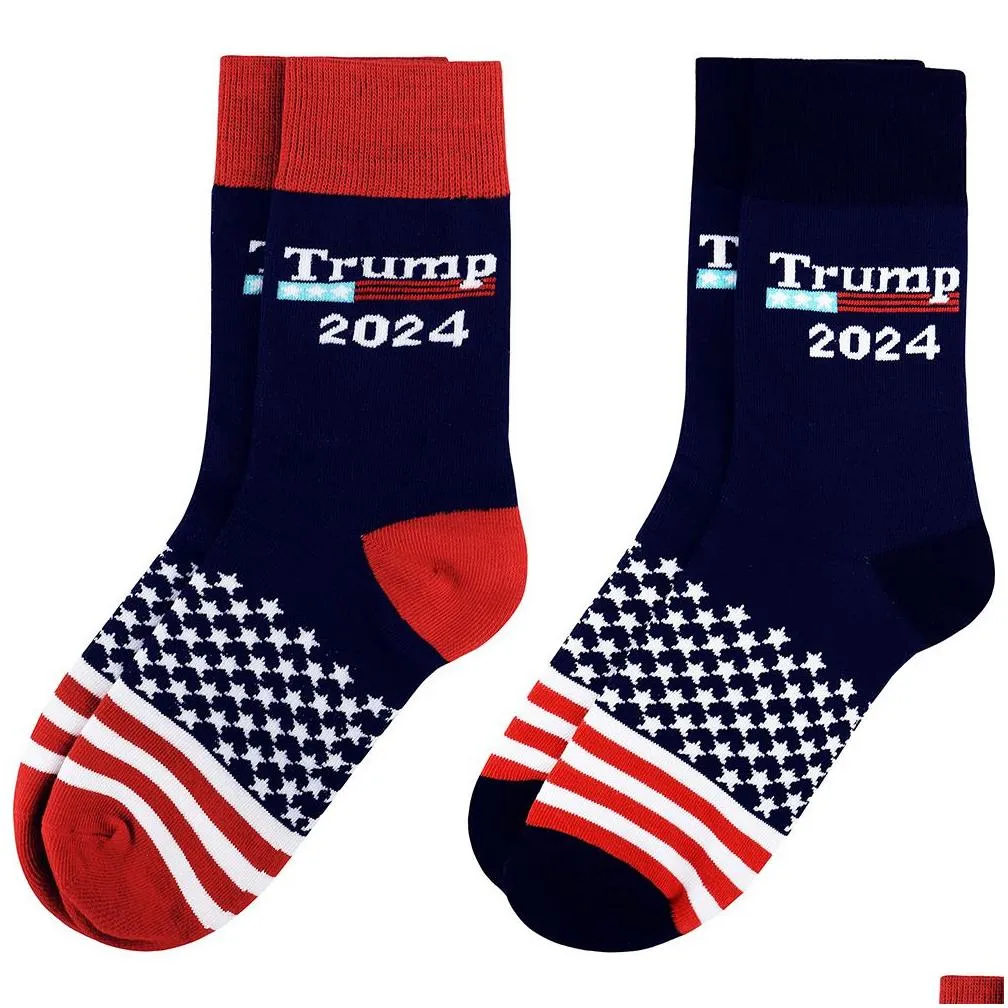 trump 2024 socks party favor president maga trump letter stockings striped stars us flag sport socks