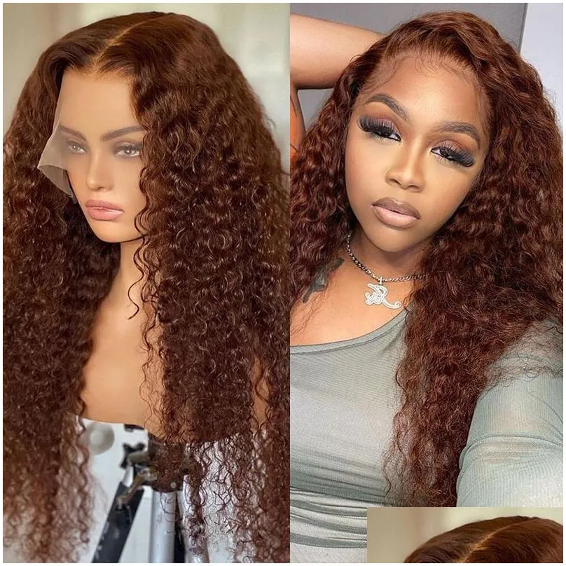 Synthetic Wigs 13X4 Loose Deep Wave Brazilian Human Hair 32 34 Inch Transparent Curly Lace Front Wig For Drop Delivery Products Dhunz