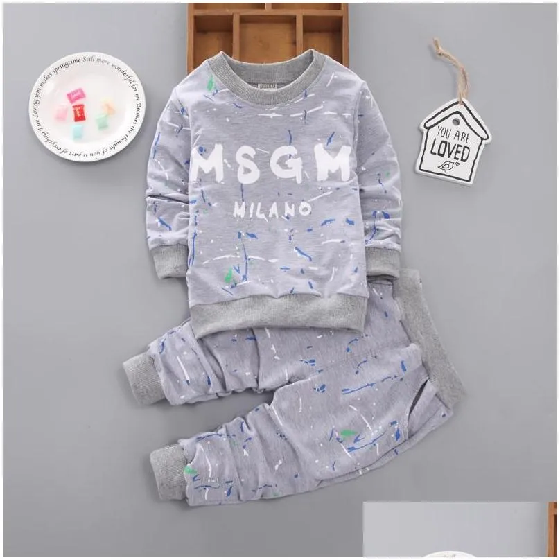 3 colors Toddler Baby Boys Clothes T Shirt+Pants Kids Sportswear Clothes Children clothing autumn kids designer clothes sets 1-4Y ears