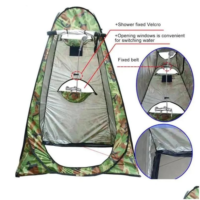 Shelters Portable Outdoor Camping Tent Toilet Outdoor Shower Tent Bath Cover Changing Fitting Room Mobile Toilet Camping Equipment