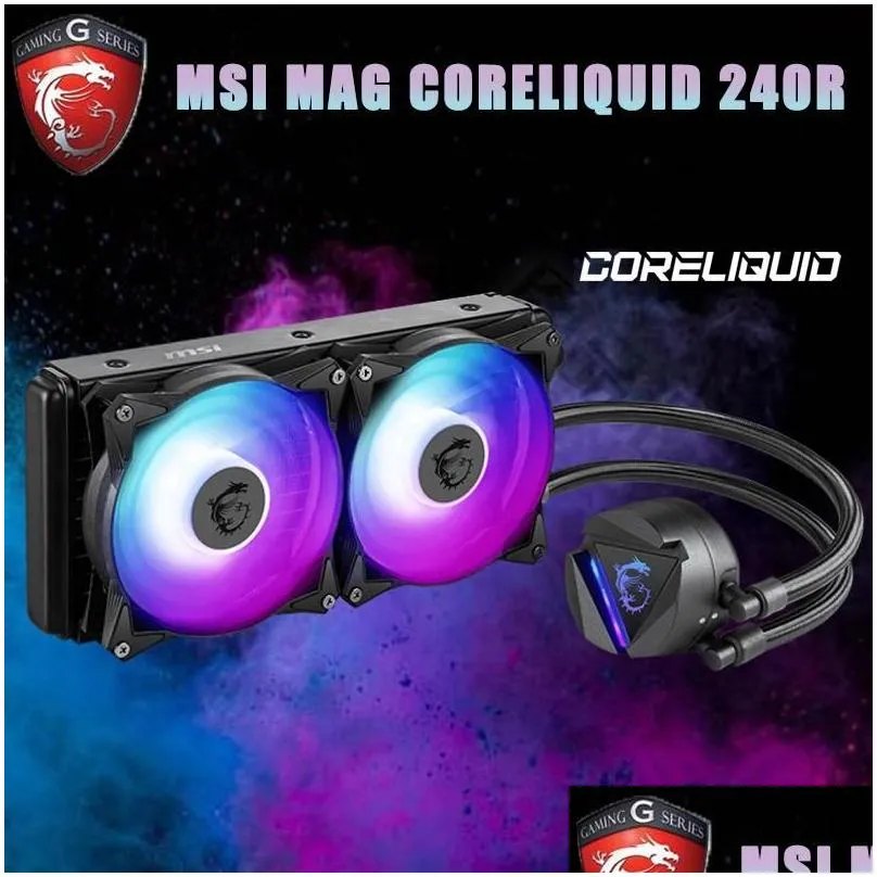 Water Cooling MSI MAG CORELIQUID 240R 360R RGB Cooler Fan Support AMD Intel CPU Motherboard ARGB 120ￗ120ￗ25mm Fans & Coolings