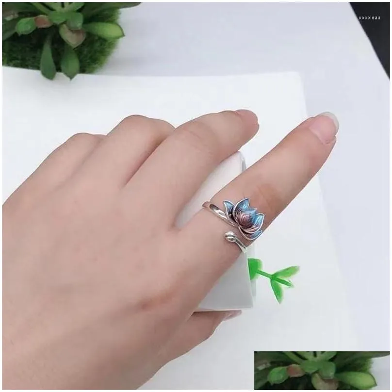 Cluster Rings Vintage Lucky Koi Fish Cyprinoid Open Ring For Women Fashion Silver Color Copper Metal Female Party Jewelry Gifts