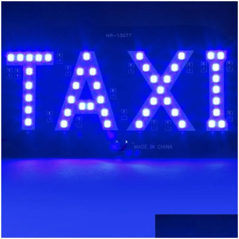 Car Headlights 4 Color Taxi Cab Windscreen Windshield Sign White LED Light Lamp Bulb