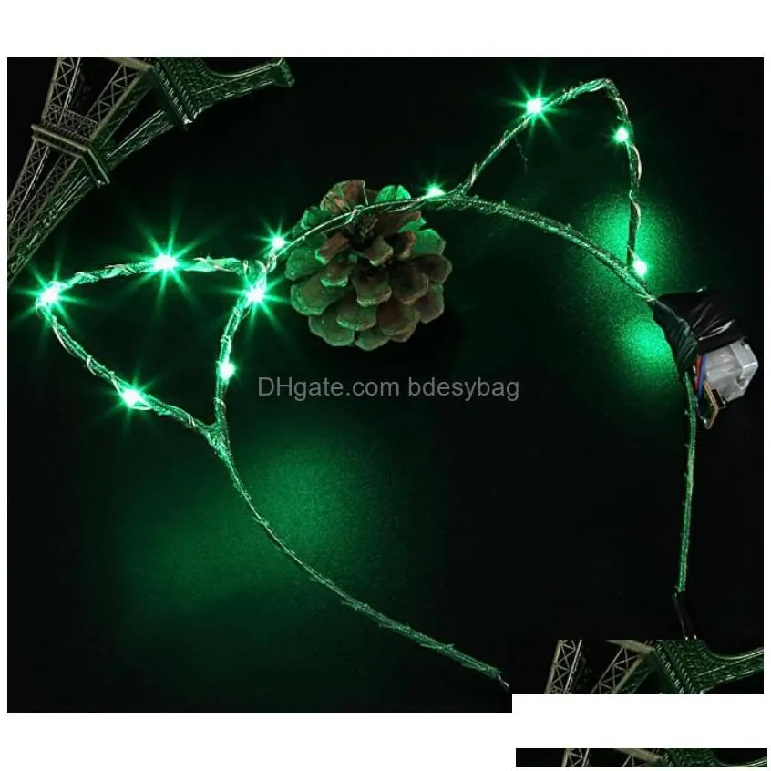 Other Event Party Supplies Led Bunny Ear Cat Ears Headbands Light Up Flashing Blinking Wear Christmas Hair Accessories Glow Ga494