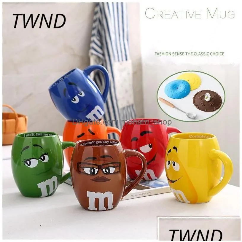 mugs m beans coffee tea cups and cartoon cute expression mark large capacity drinkware christmas gift y200104 drop delivery home garde