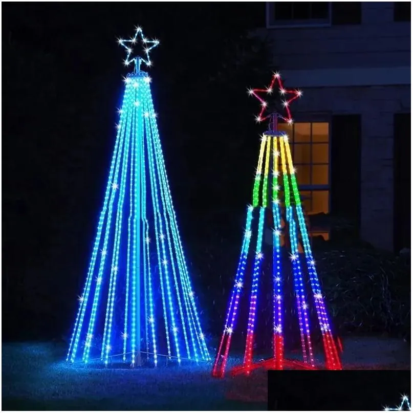 Christmas Decorations 110V-240V Plug Animated Lightshow Cone Christmas Tree LED Yard Light LED String Lights Waterproof IP44 for