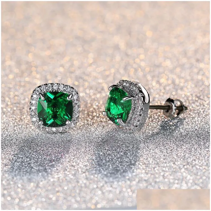 Hotsale Earrings Studs for Men Women Earrings Gold Plated Bling CZ Diamond Stone Stud Earrings for Men Women Nice Gift