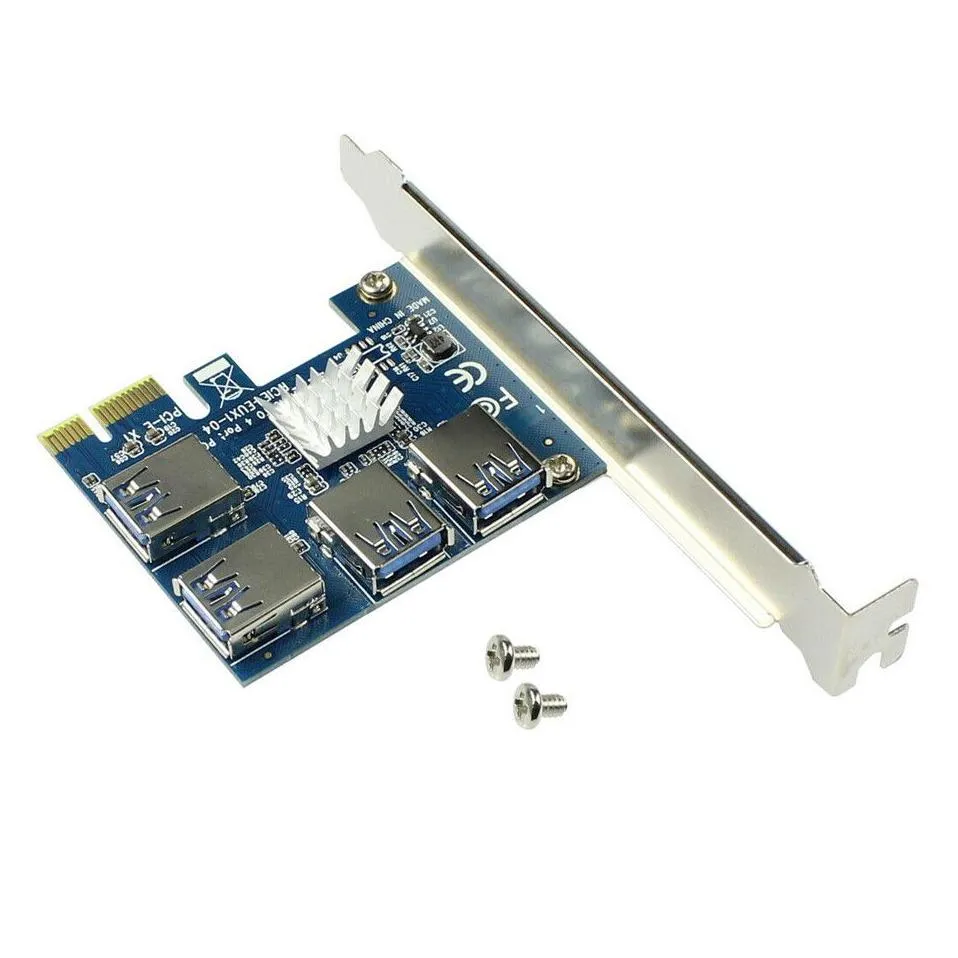 PCI-E to PCI E Adapter 1 Turn 4 PCI-Express Slot Interface Cards 16x USB 3.0 Mining Special Riser Card PCIe Converter for BTC Miner